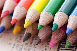 What sort of revision notes should you make - photo of coloured pencils