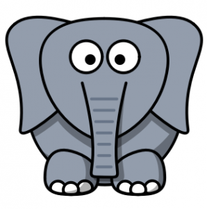 Keep calm and carry on revising - image of cartoon elephant