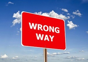 How to make good decisions - sign says 'wrong way'
