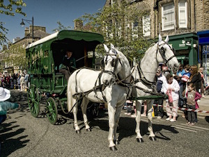 Love and marriage, love and marriage, go together like...: Photo of horses and cart